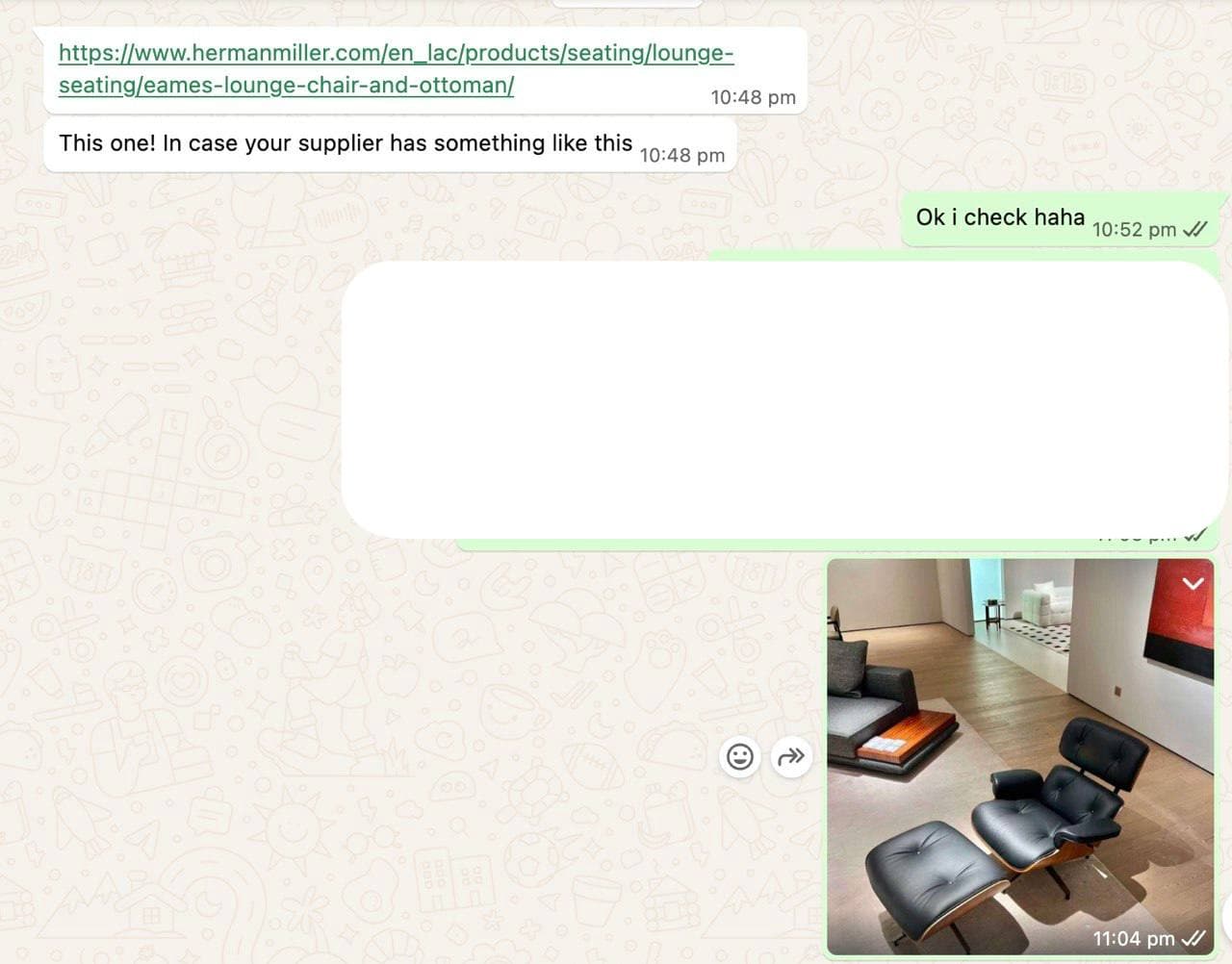Reference link for the Eames lounge